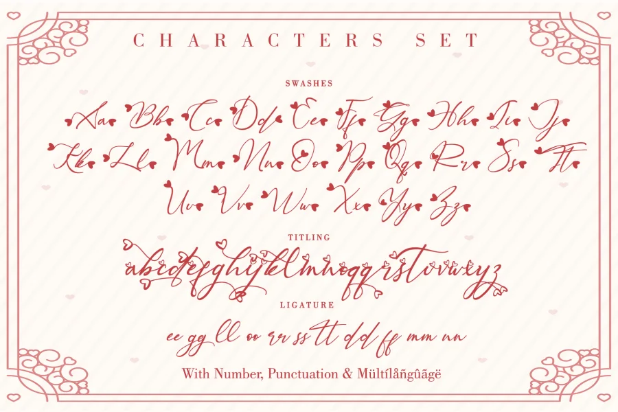 Beautiful Kisses Font preview 7