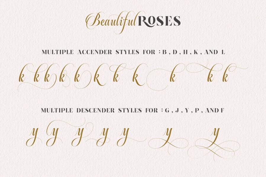 Beautiful Roses Font preview 6