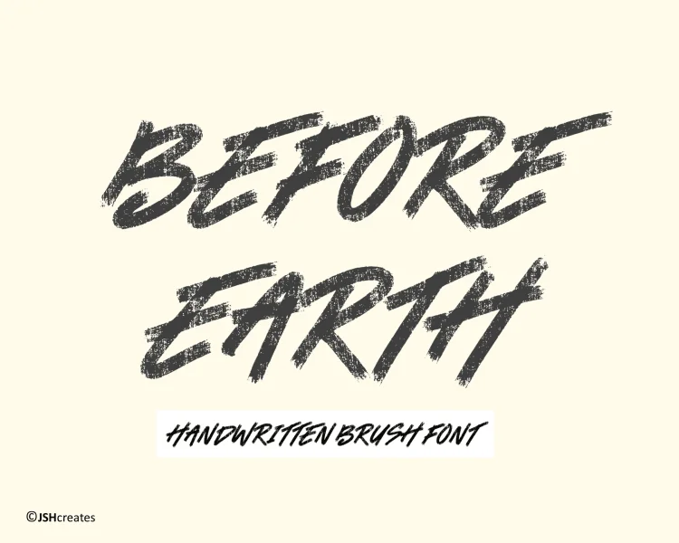 Before Earth Font preview 2