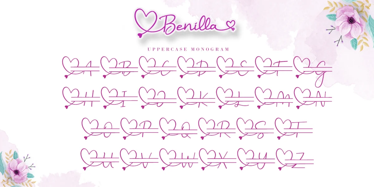 Benilla Calligraphy Font preview 9
