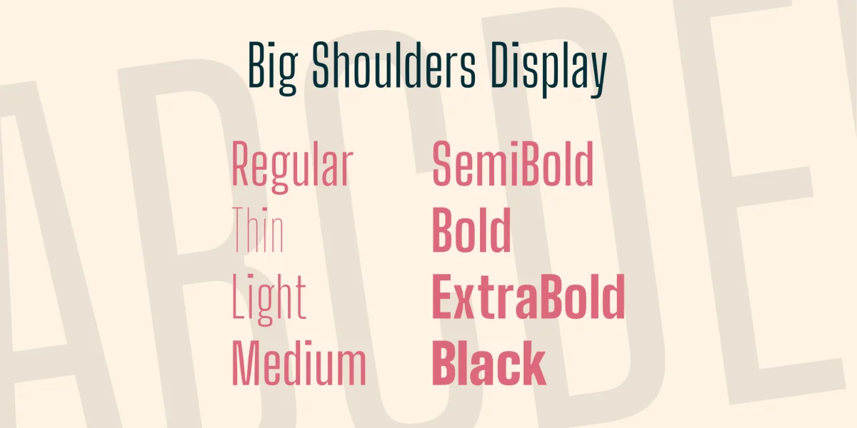 Big Shoulders Display Font Family