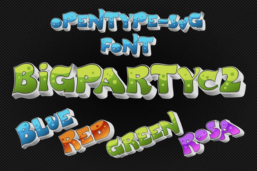 BigPartyC2Blue Font preview 4