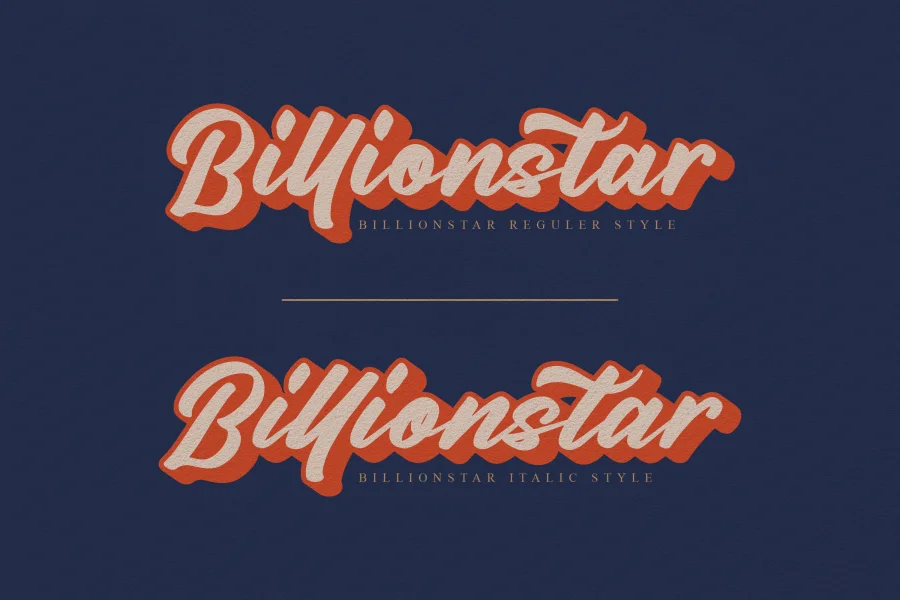 Billionstar Font Family preview 2