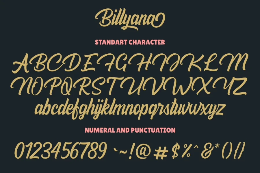 BillyanaPersonalUseOnly Font preview 5