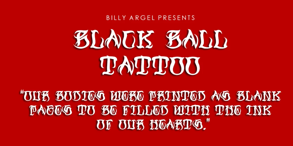 Black Ball Tattoo Personal Use Font preview 2
