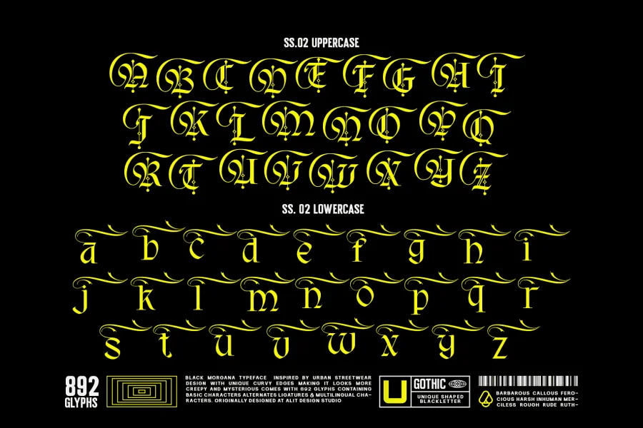 Black Morgana Font preview 10