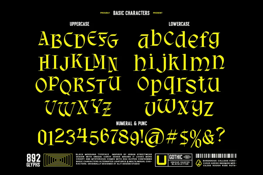 Black Morgana Font preview 6