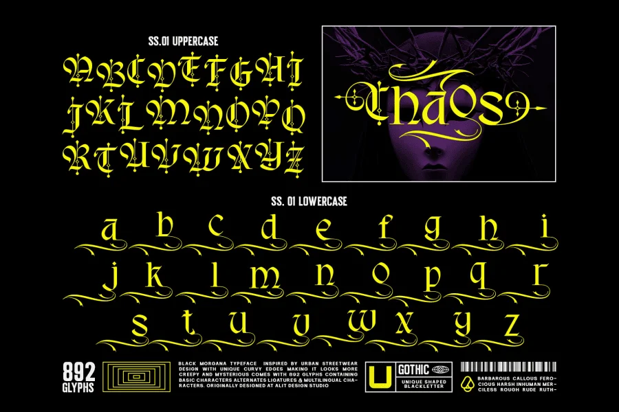Black Morgana Font preview 8