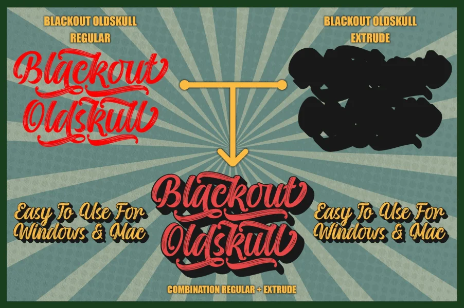 Blackout Oldskull Font preview 9
