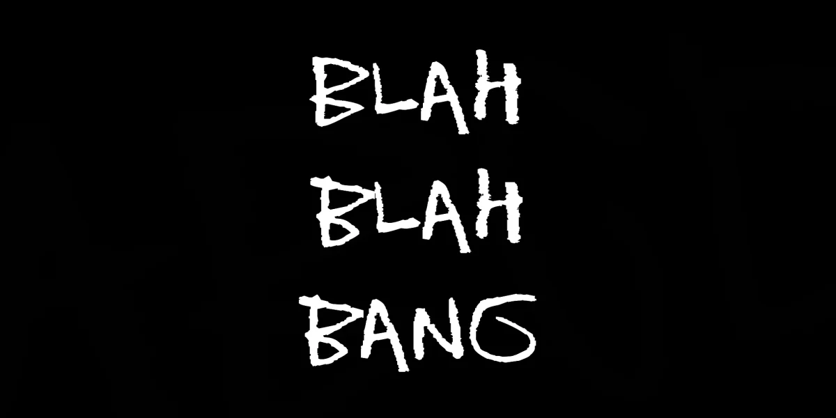 Blah blah bang Font preview 8