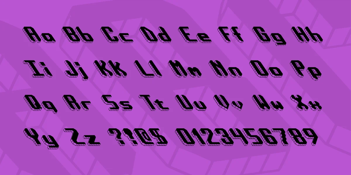 Block Tilt BRK Font preview 2