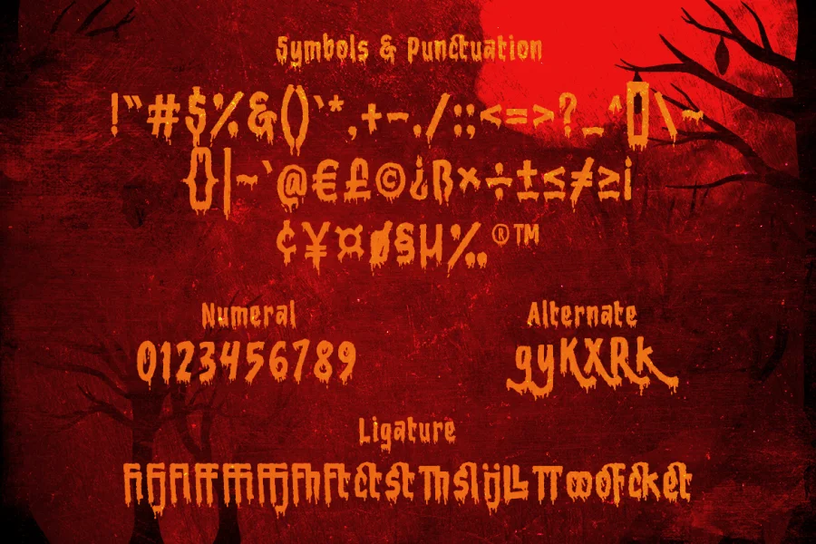 Bloody Camp Free Trial Font preview 3
