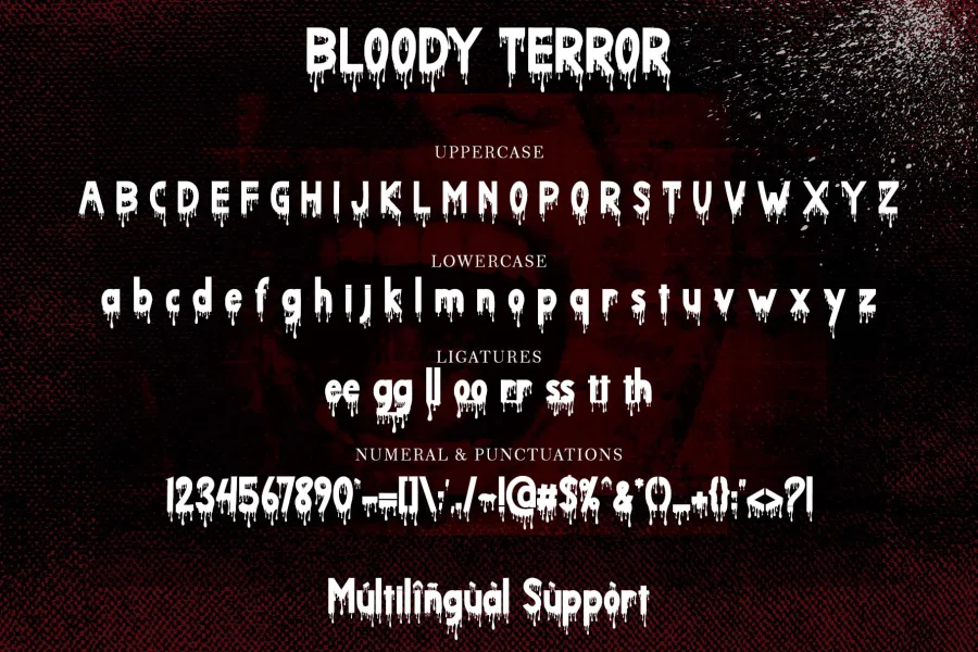 Bloody Terror Font preview 7