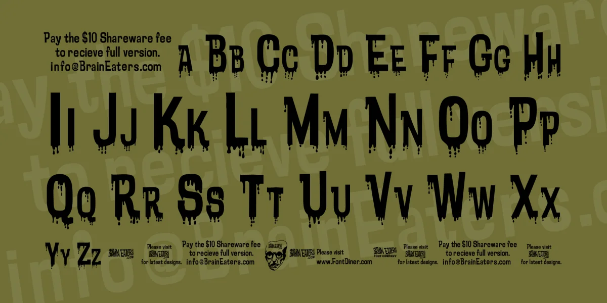 Bloodytronic Font preview 2