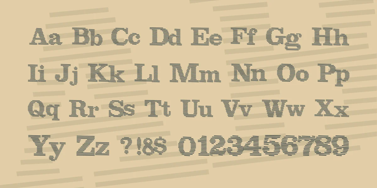 Blue lines Font preview 2