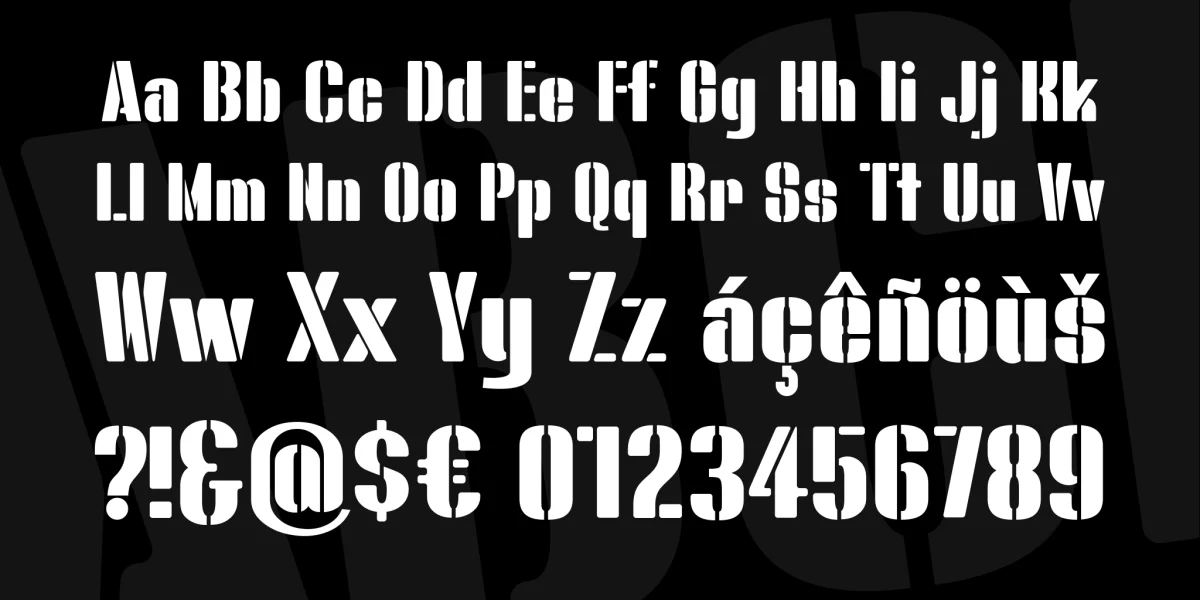 Bluefish STENCIL DEMO Font Family preview 4