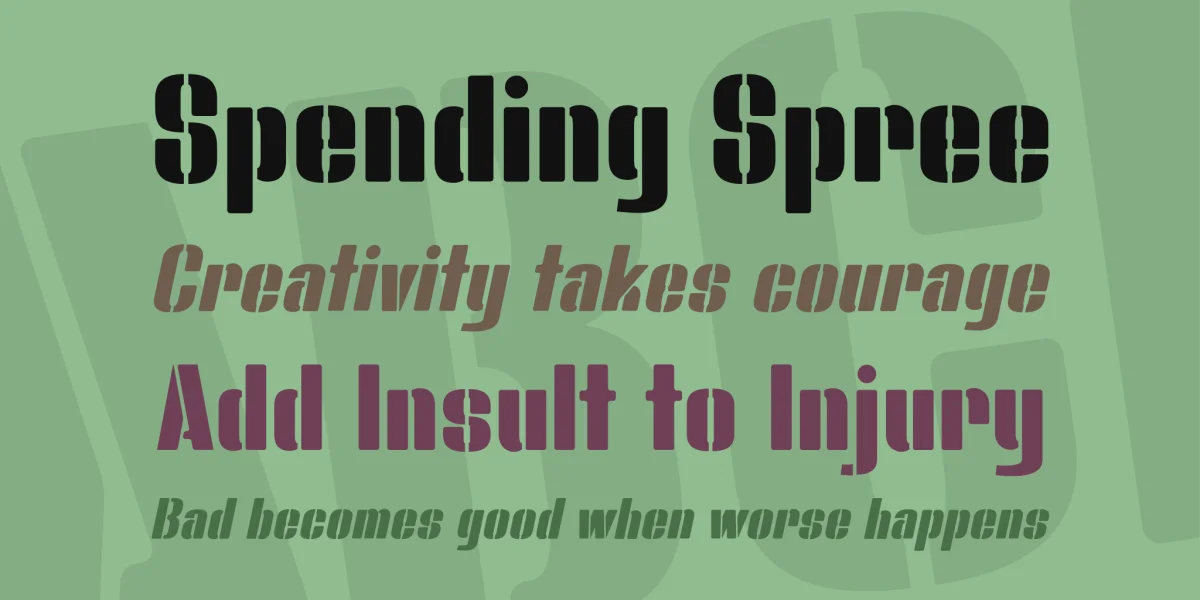 Bluefish STENCIL DEMO Font Family preview 5