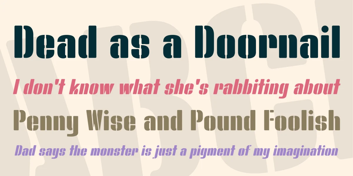 Bluefish STENCIL DEMO Font Family preview 6