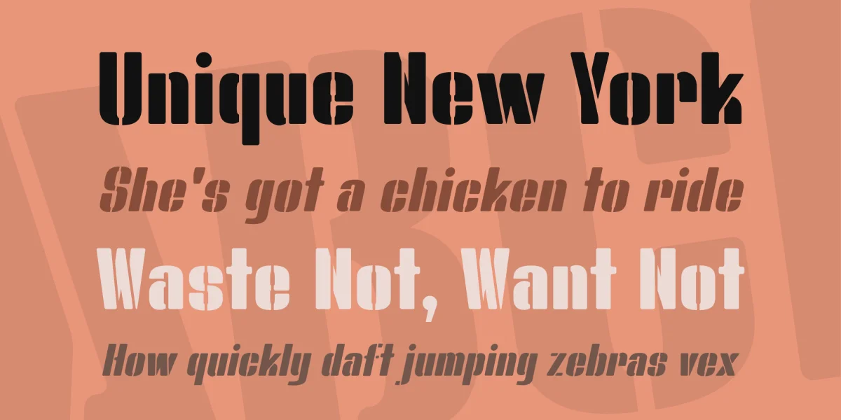 Bluefish STENCIL DEMO Font Family preview 7