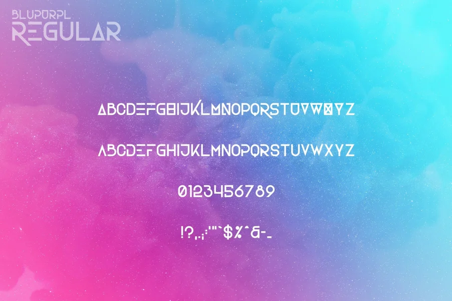 BluPurpl Font preview 8