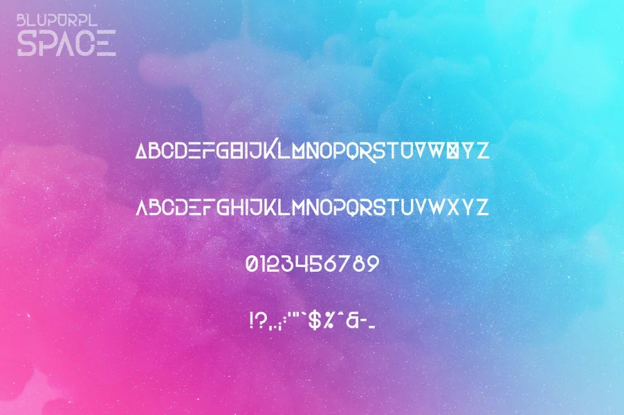 BluPurpl Font preview 9