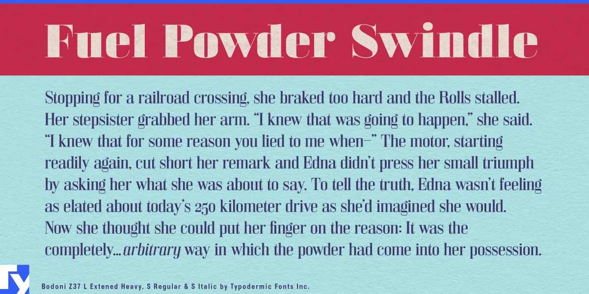 Bodoni Z37 Font Family preview 3