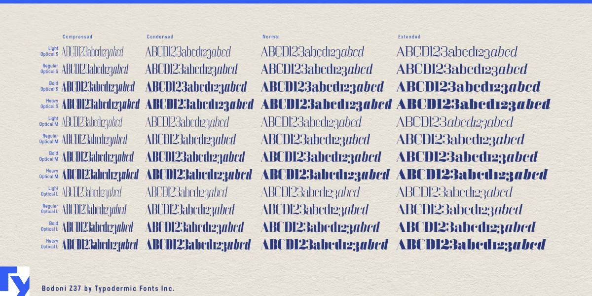 Bodoni Z37 Font Family preview 4