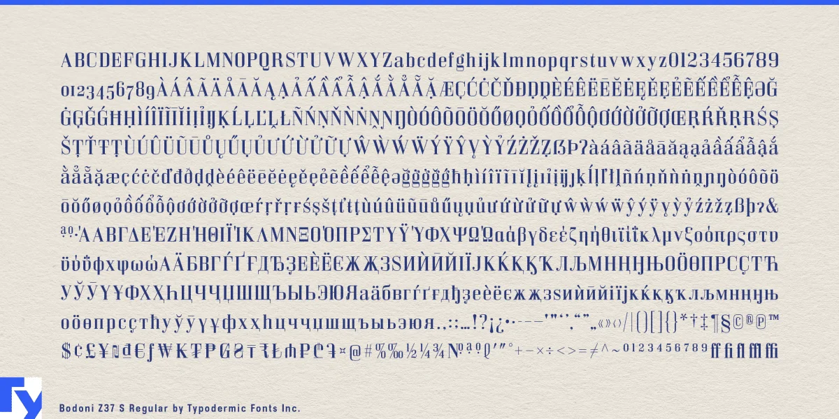 Bodoni Z37 Font Family preview 5
