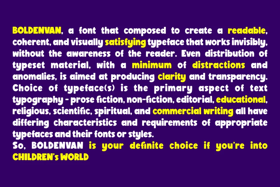 BoldenVan demo Font preview 4