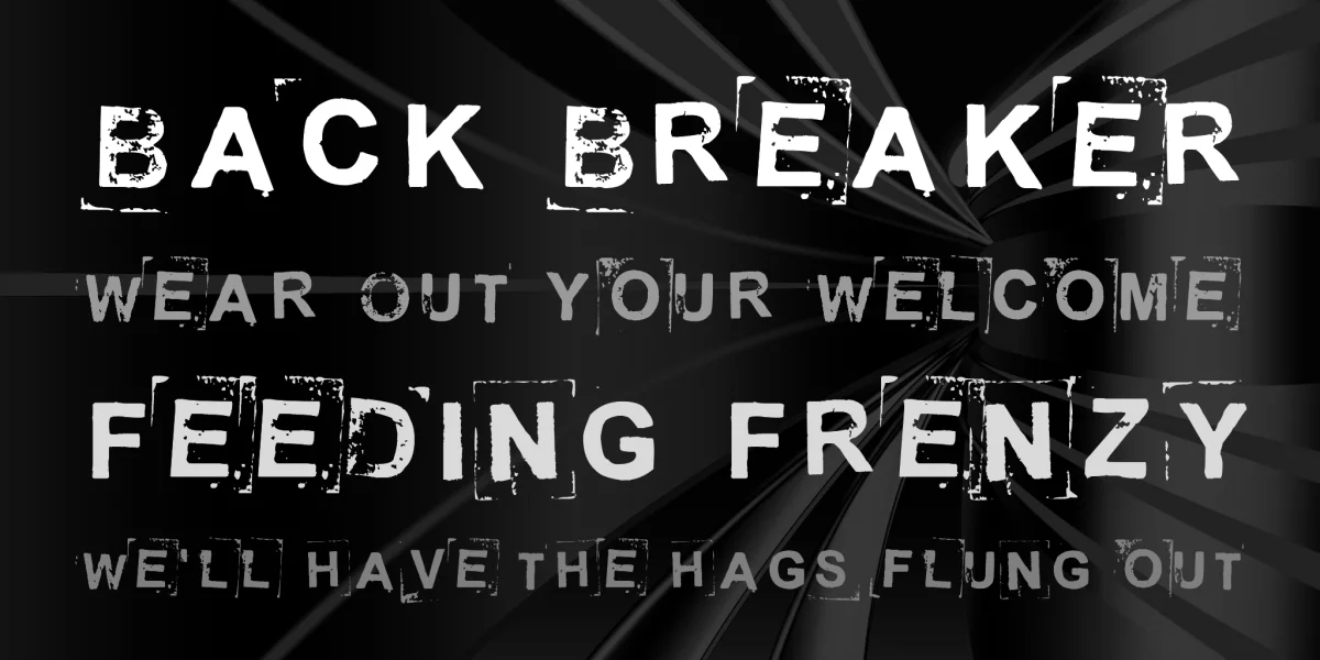 Break on through to the other side Font preview 2