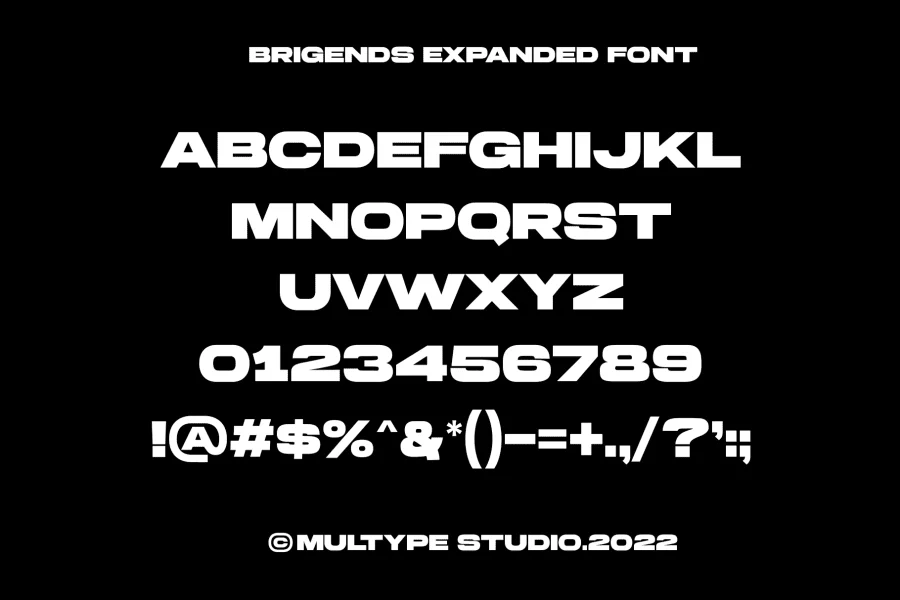Brigends Expanded Font preview 7