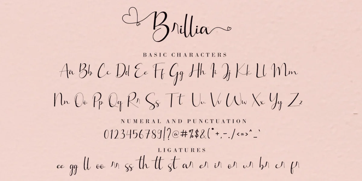 Brillia Calligraphy Font preview 8