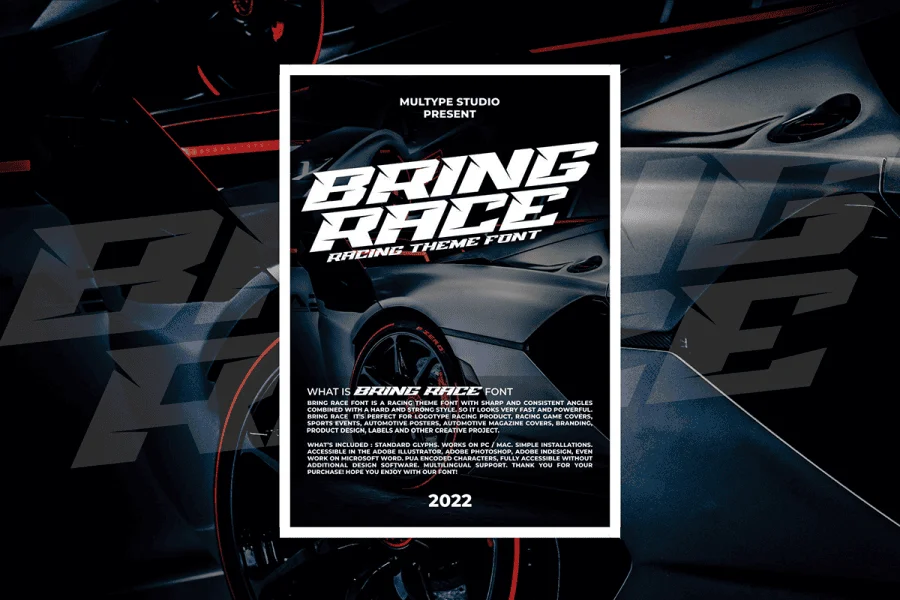Bring Race Font preview 2