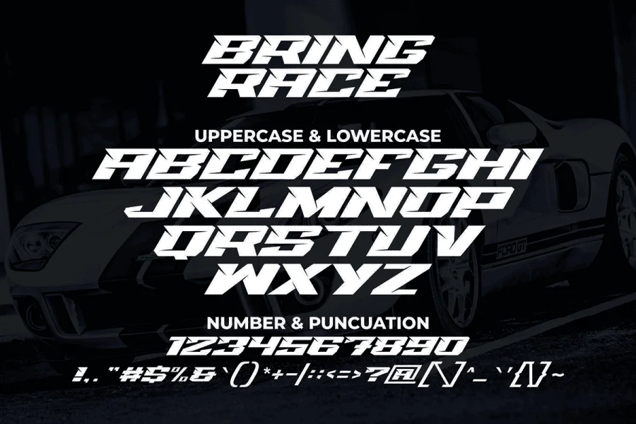Bring Race Font preview 6