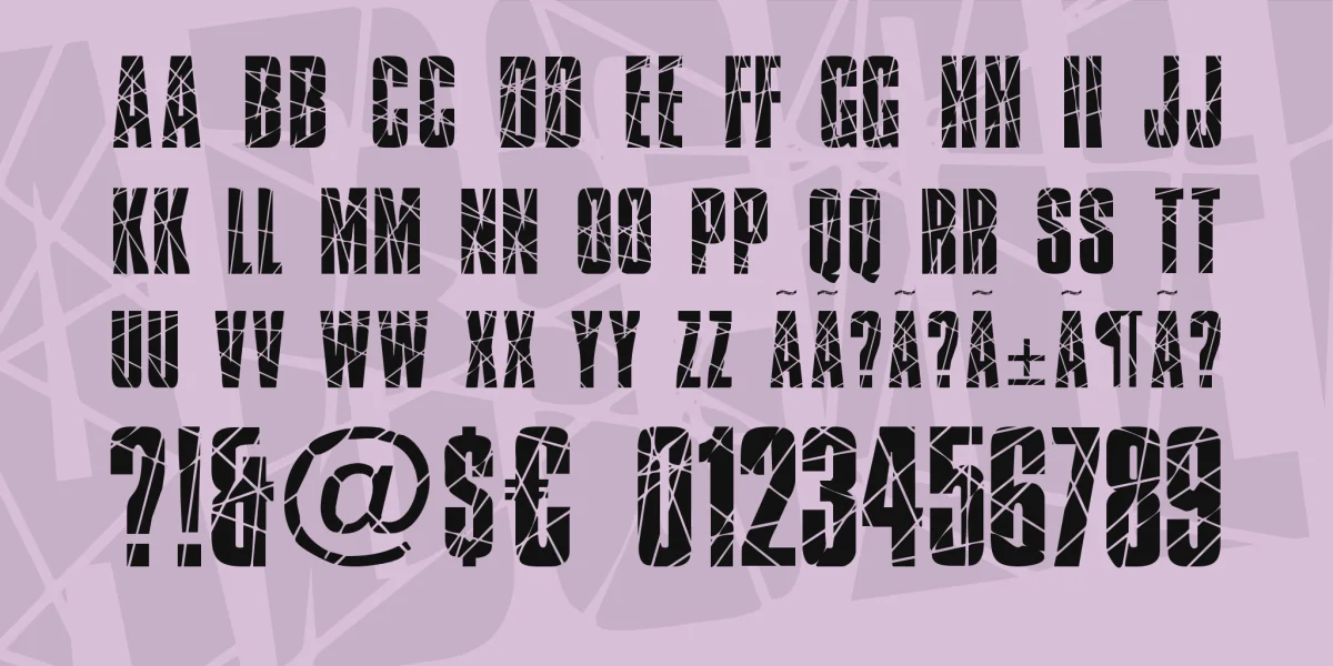 Broken Glass Font preview 3