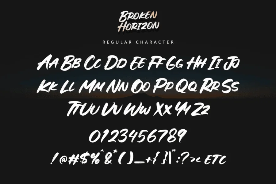 Broken Horizon-Personal use Font preview 6