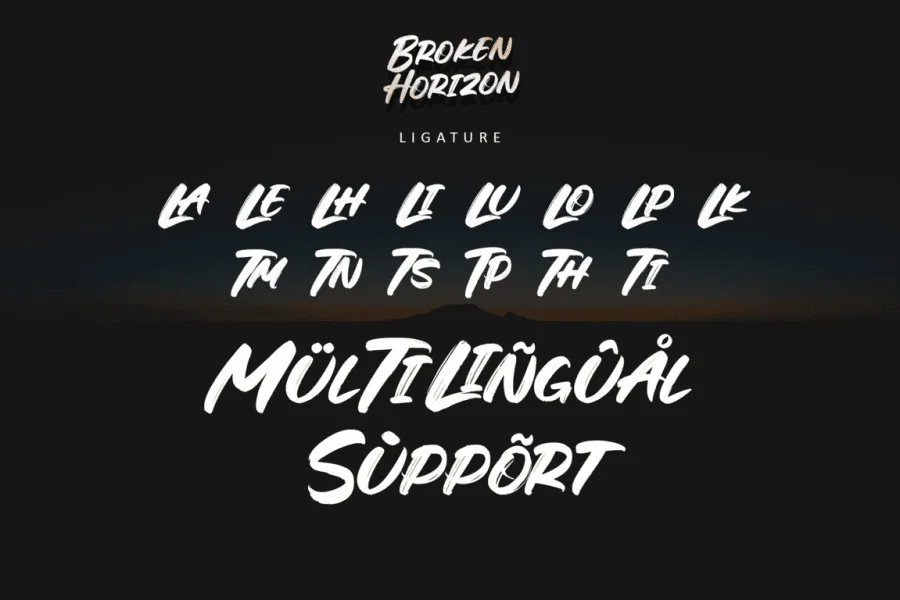 Broken Horizon-Personal use Font preview 9