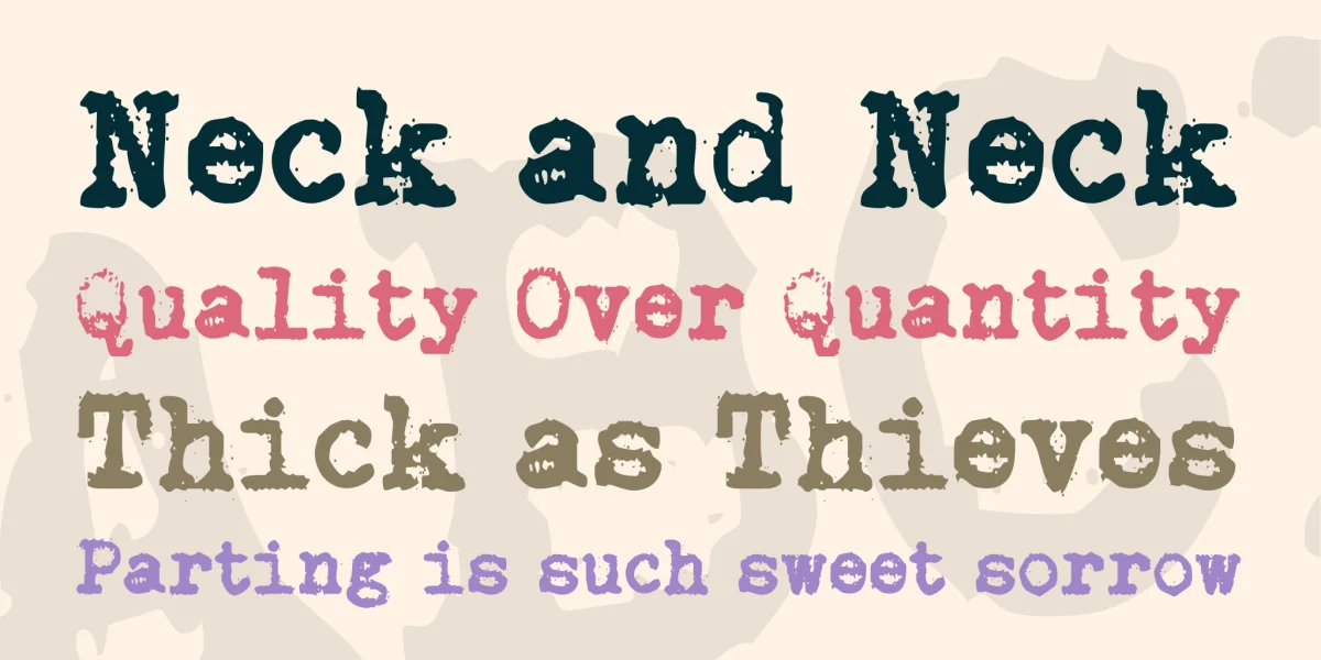 Brother Deluxe 1350 Font Font preview 2