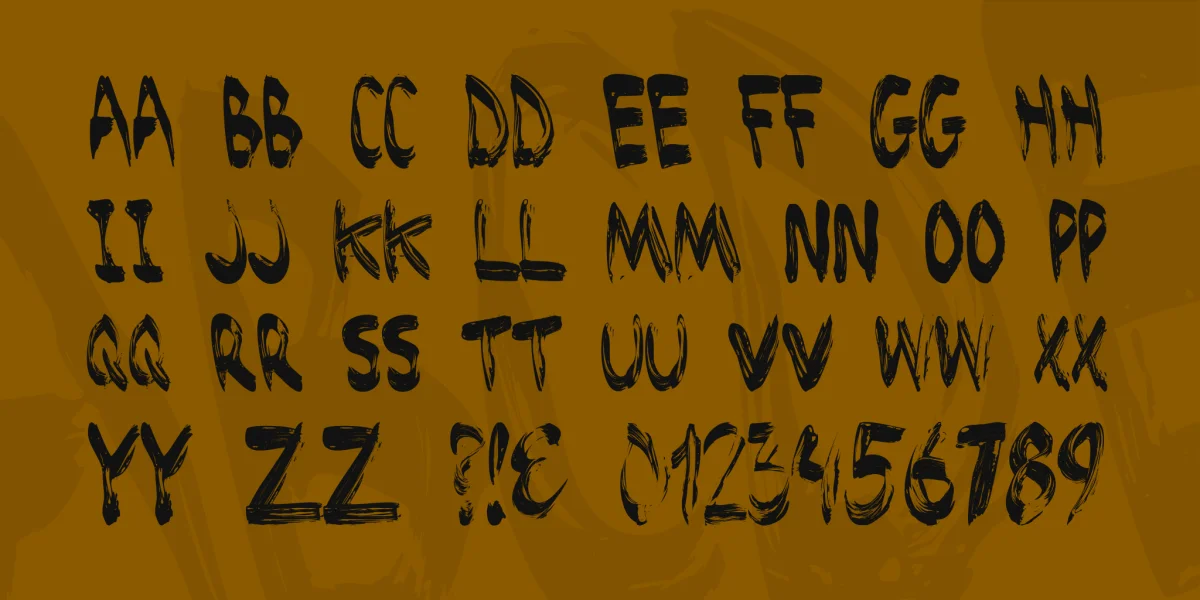 Brushed Font preview 3