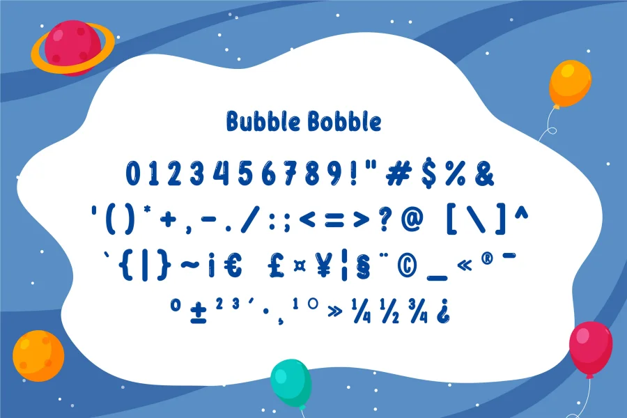 Bubble Bobble Font preview 10