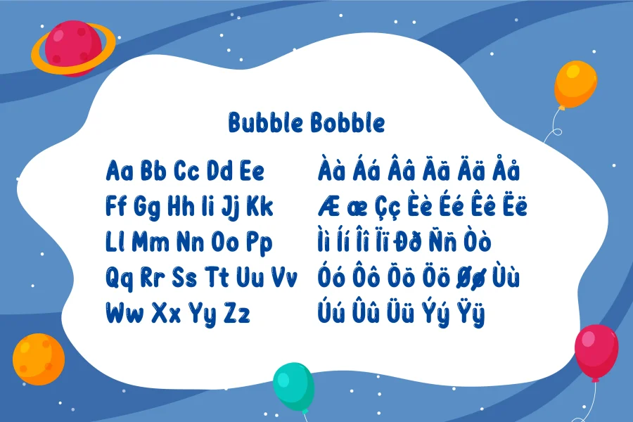 Bubble Bobble Font preview 9