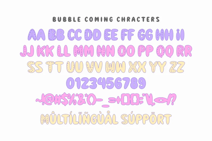 Bubble Coming Font preview 2