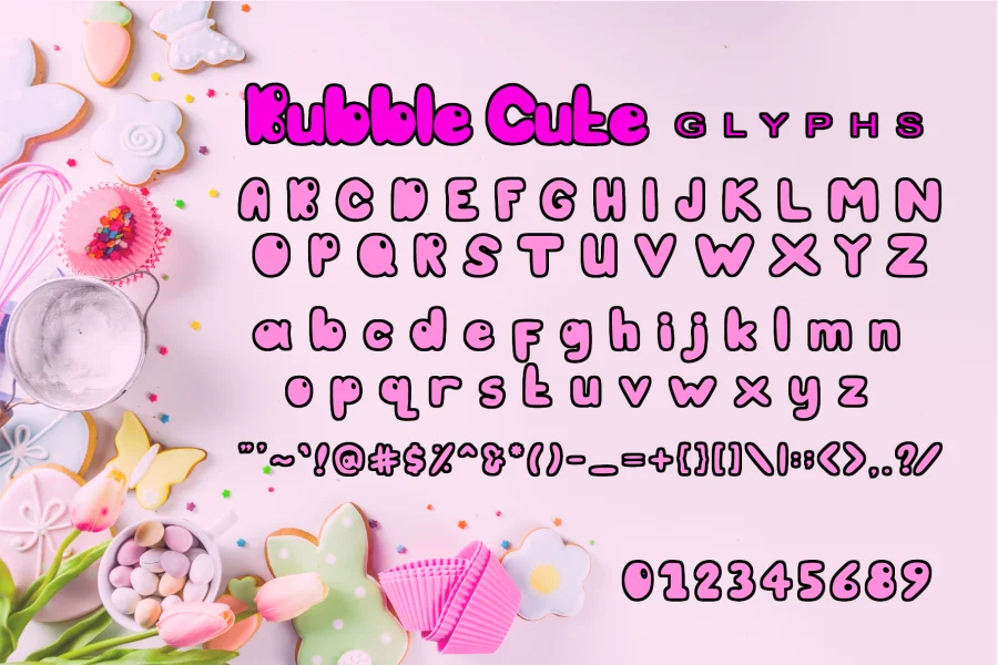 bubble cute Font preview 4