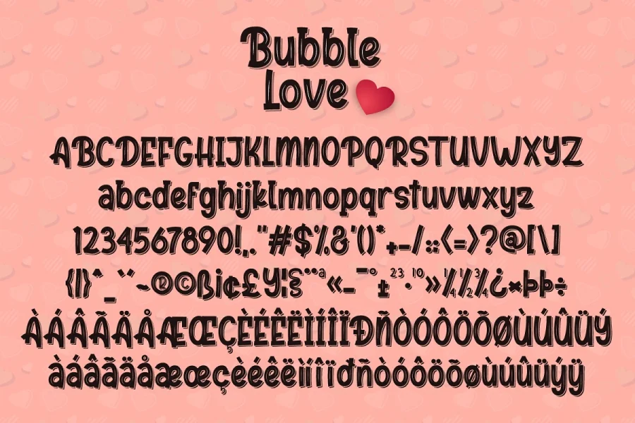 Bubble Love Font preview 10