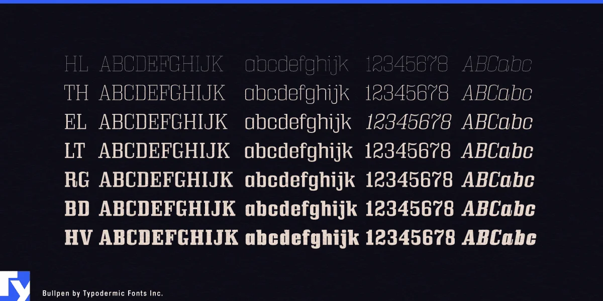 Bullpen Font Family preview 4