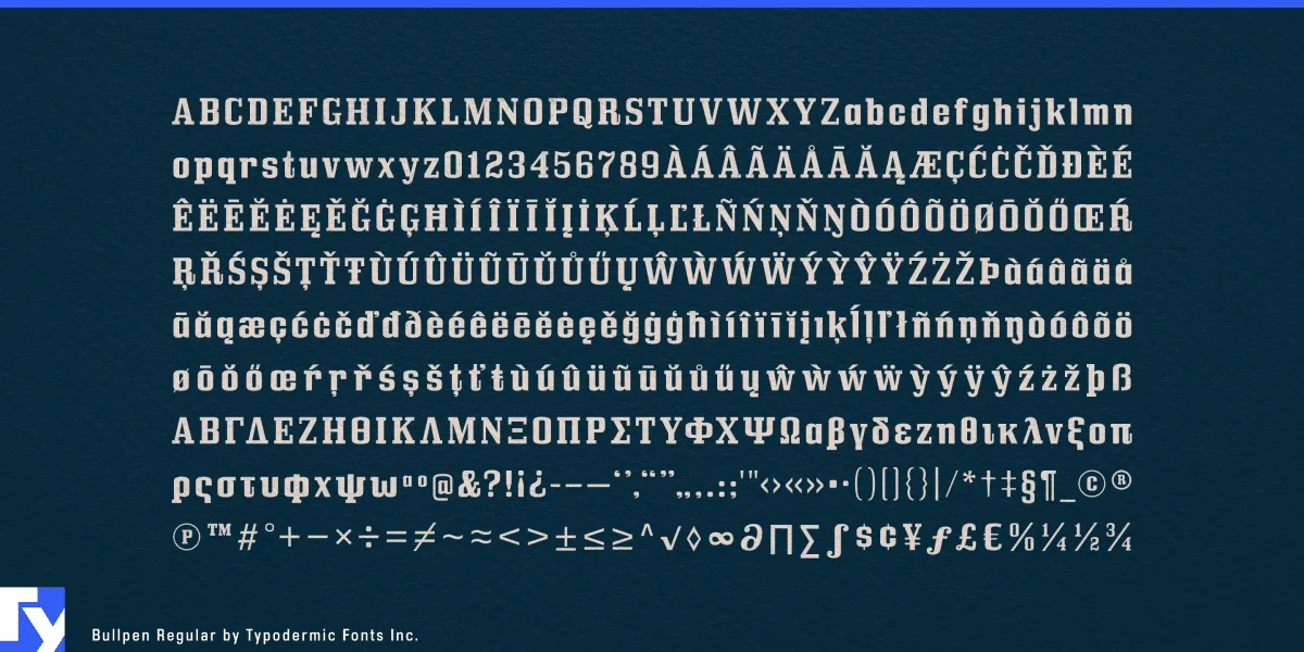 Bullpen Font Family preview 6