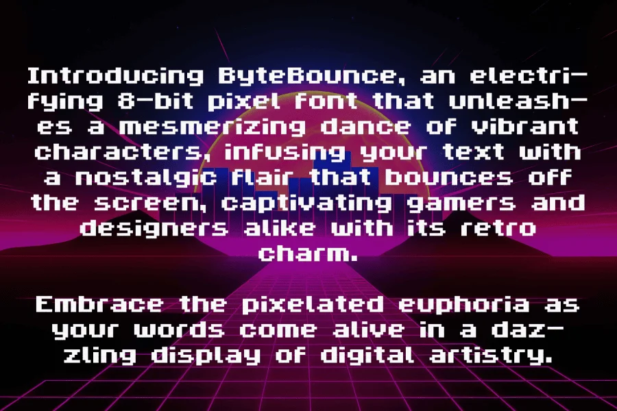 ByteBounce Font preview 2