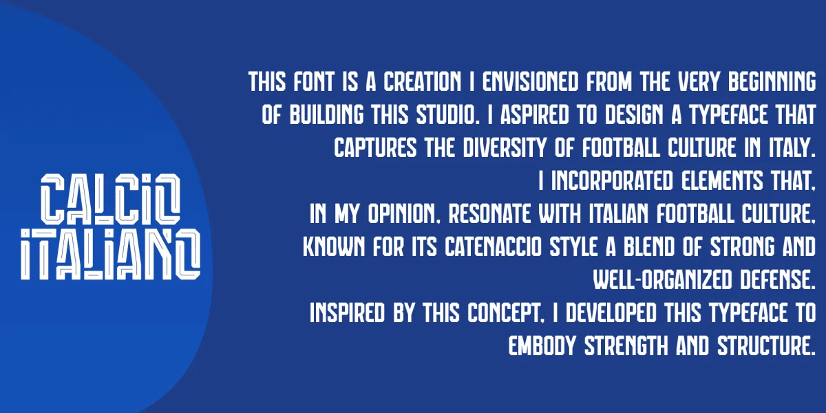 Calcio Italiano Font Family preview 3