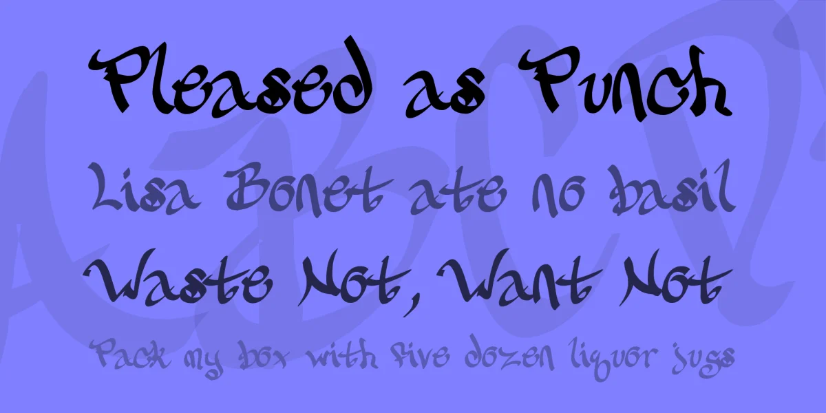 CalliGravity Font preview 2