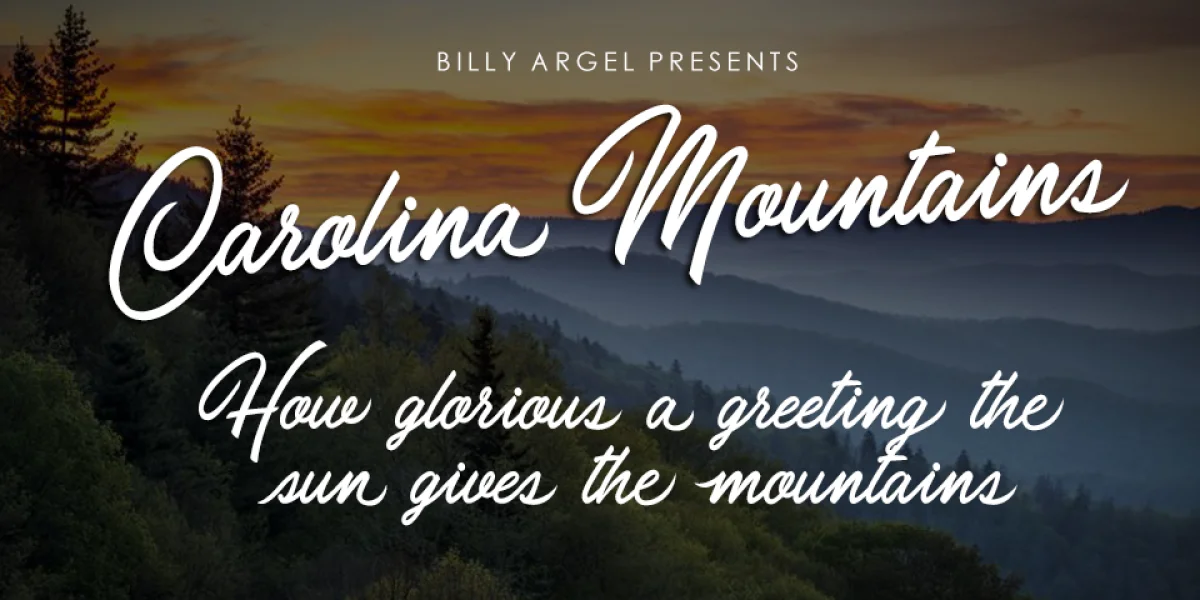 Carolina Mountains Personal Use Font